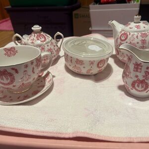 Grace Teaware Pink and White Porcelain Set